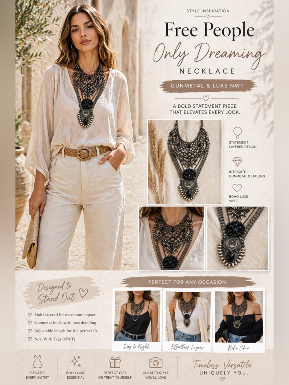 Free People Only Dreaming Statement Collar Necklace